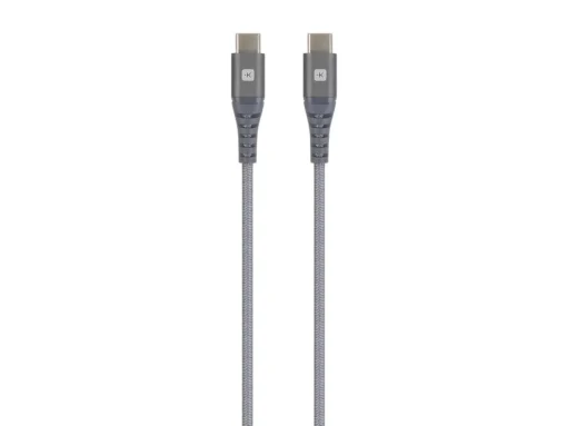 Кабел Skross USB-C - USB-C Метална оплетка 1.20 м Сив