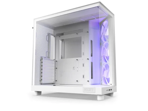 Кутия за компютър NZXT H6 Flow RGB Matte White – Middle