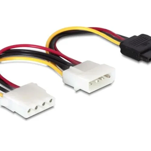 Кабел DeLock Power 4 pin мъжко към SATA 15 pin female + 4 pin женско 16.5 cm
