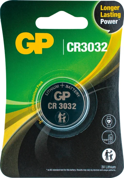 Литиева бутонна батерия GP  CR-3032 3V  1 бр. в блистер /цена за 1