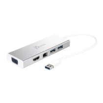 6-портов хъб j5create Mini Dock JUD380 USB 3.0 Gigabit Ethernet HDMI VGA USB-B