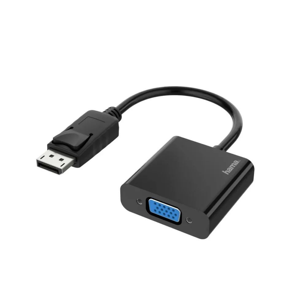 Адаптер HAMA DisplayPort мъжко - VGA женско Full-HD 1080p Черен