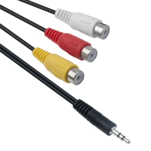 кабели за компютри Аудио кабел DeTech 3.5 - 3RCA F  25см  - 18216