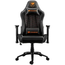 Геймърски стол COUGAR OUTRIDER - Black Gaming Chair Premium PVC Leather Head and Lumbar Pillow High Density Shaping Foam