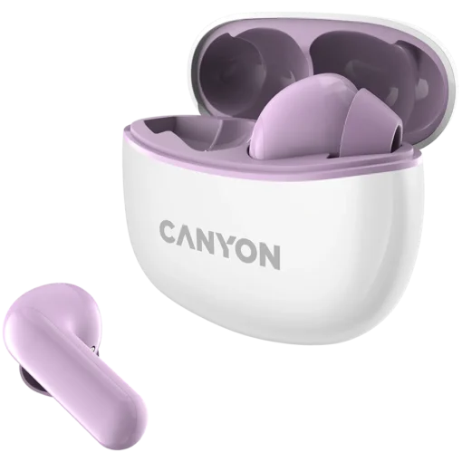 Bluetooth слушалки CANYON headset TWS-5 Purple