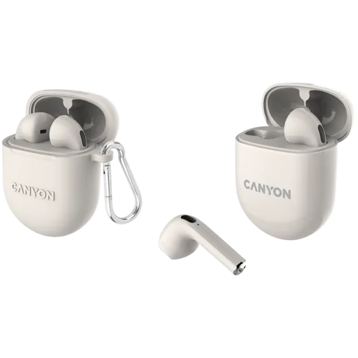 Bluetooth слушалки CANYON headset TWS-6 Beige