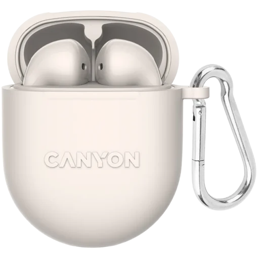 Bluetooth слушалки CANYON headset TWS-6 Beige