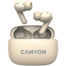 Bluetooth слушалки CANYON headset OnGo TWS-10 ANC+ENC Beige