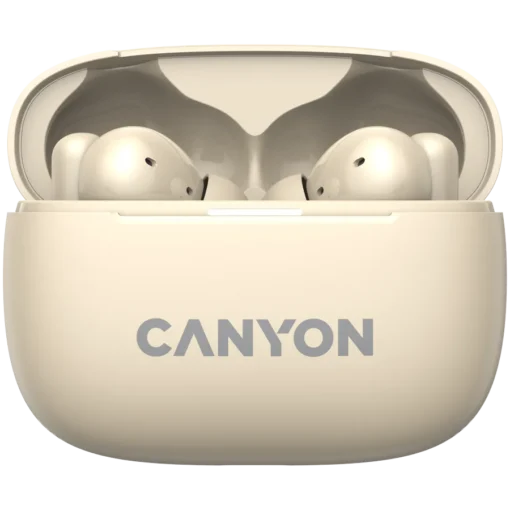 Bluetooth слушалки CANYON headset OnGo TWS-10 ANC+ENC Beige