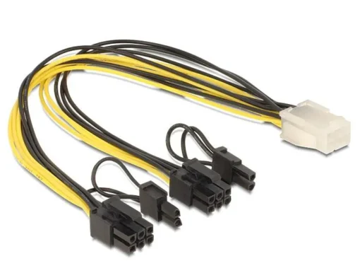 Кабел DeLock PCI Express power 6 pin женско > 2 x 8 pin мъжко