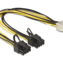 Кабел DeLock PCI Express power 6 pin женско > 2 x 8 pin мъжко 30 cm