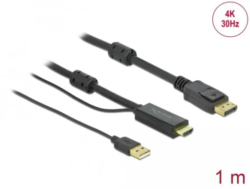 Кабел Delock HDMI мъжко – DisplayPort USB мъжко
