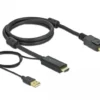 Кабел Delock HDMI мъжко - DisplayPort USB мъжко 4K 30 Hz 1 м Черен