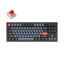 Геймърска Механична клавиатура Keychron V3 TKL Knob QMK Frosted Black Translucent Keychron K Pro Red Switch