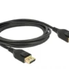 Кабел Delock  DisplayPort мъжко - DisplayPort мъжко 2.0м 8K 60 Hz Черен