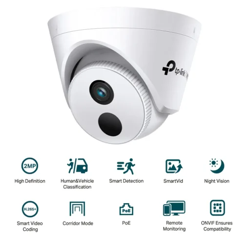 2MP IR куполна мрежова камераTP-Link Turret Network Camera VIGI C420I