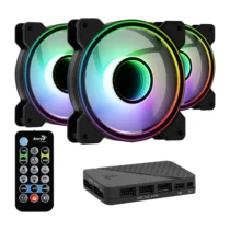 AeroCool комплект вентилатори Fan Pack 3-in-1 3x120mm - Mirage 12 Pro - Addressable RGB with Hub Remote -