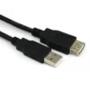 VCom Кабел USB 2.0 AM / AF Black - CU202-B-1.5m