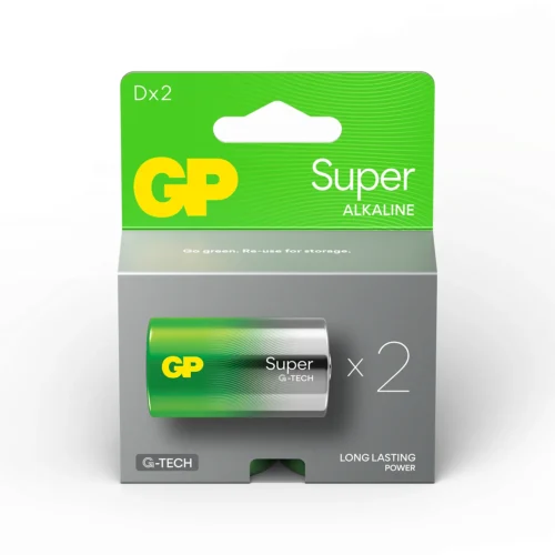 Алкална батерия GP SUPER LR20 2 бр. в опаковка / блистер 1.5V