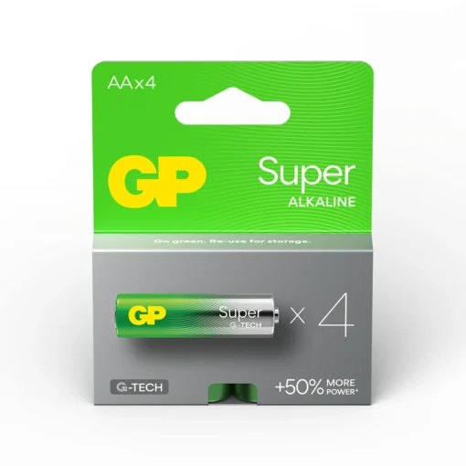 Алкална батерия GP SUPER LR6 AA 4 бр. в опаковка 1.5V GP15A