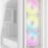 Кутия за компютър Corsair iCUE 5000D RGB Airflow Mid Tower Tempered Glass Бяла