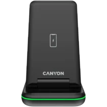 Зарядно за мобилен телефон CANYON wireless charger WS-304 15W 2in1 Black