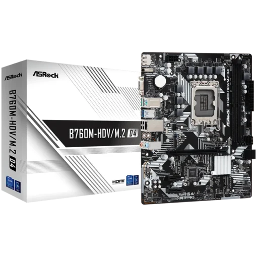 Дънна платка ASROCK MB LGA1700 B760 2 x DDR5 DIMM 2 x Hyper M.2 1 x Ultra M.2 4 x SATA3 1 x D-Sub Port 1 x DisplayPort 1