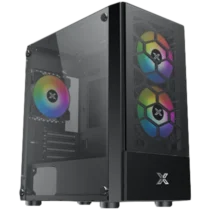 Кутия за компютър Xigmatek Oreo Black EN47758 M-ATX USB3.0x1+USB2.0x2 Meshed Grill FP Left TG 3PCS X24F Fixed RGB