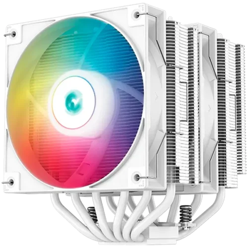 Охладител за процесор Охладител DeepCool AG620 WH ARGB CPU Air Cooler 2x120mm ARGB PWM Fan TDP 260W 6 Heatpipes Intel LG