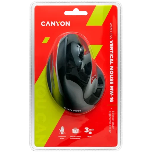 Безжична мишка CANYON mouse MW-16 Vertical Wireless Black