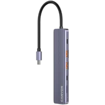 USB хъб CANYON hub DS-17 6in1 4k USB-C Grey