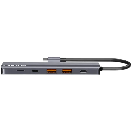 USB хъб CANYON hub DS-17 6in1 4k USB-C Grey