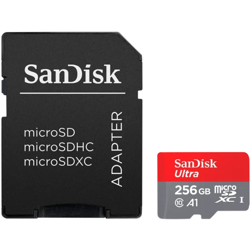 Карта памет SanDisk Ultra microSDXC 256GB + SD Adapter 150MB/s A1 Class 10 UHS-I EAN: