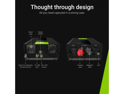 Инвертор GREEN CELL 24V/2000W чиста синусоида