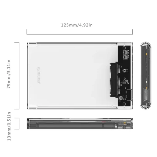 Orico прозрачна външна кутия за диск Storage - Case - 2.5 inch USB 3.0 transparent - 2139U3-CR - Image 4