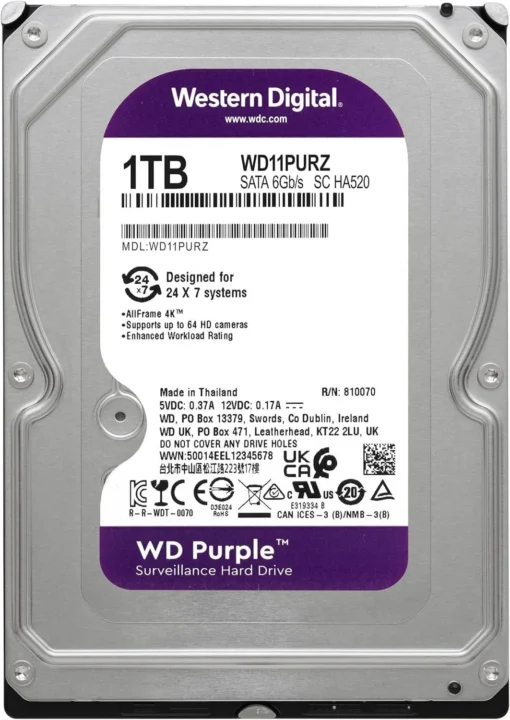 Хард диск WD Purple WD11PURZ, 1TB, 5400rpm, 64MB, SATA 3 - Image 2