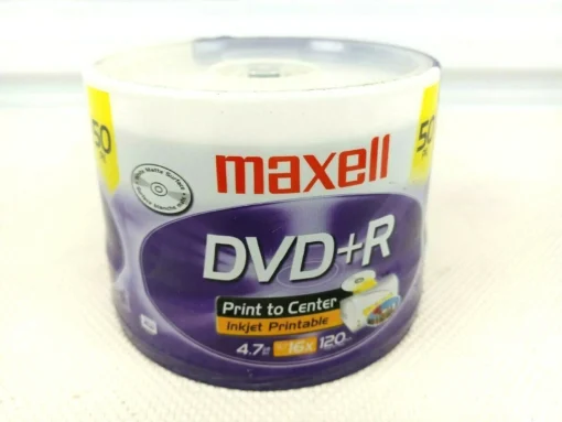 DVD+R MAXELL 47 GB 16x Printable 50 pk cake box