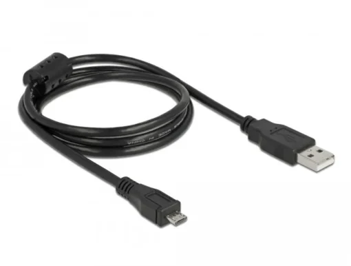 Кабел DeLock USB-A мъжко - MicroUSB-B мъжко USB 2.0 1 м Черен