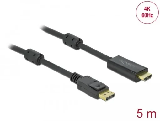 Кабел Delock DisplayPort мъжко – HDMI мъжко