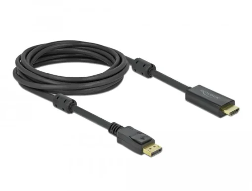 Кабел Delock DisplayPort мъжко - HDMI мъжко 5 м. 4K 60Hz Черен