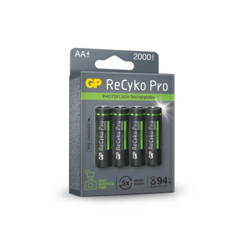 Акумулаторна Батерия GP R6 AA 2000mAh RECYKO + PRO Fast Flash GP-BR-210AAHCF-APCEB4 NiMH /до 500 цикъла/ 4 бр.