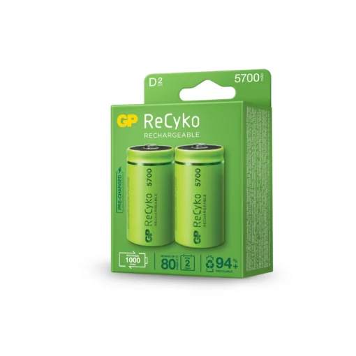 Акумулаторна Батерия GP R20 D 5700mAh NiMH Recyko 2 бр. в опаковка