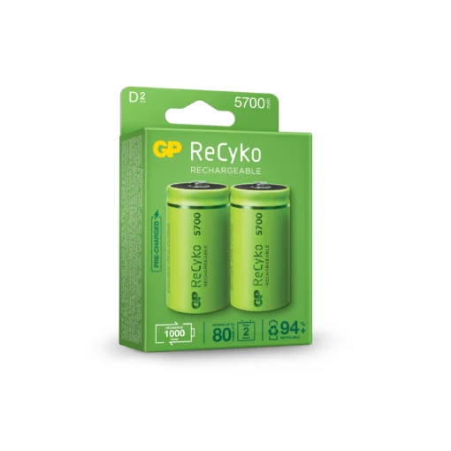 Акумулаторна Батерия GP R20 D 5700mAh NiMH Recyko 2 бр. в опаковка