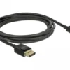 Кабел Delock Mini DisplayPort мъжко - DisplayPort мъжко 2.0м 8K 60 Hz Черен