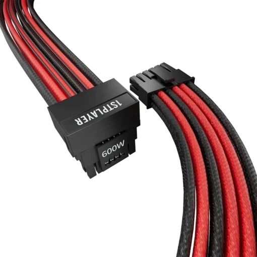 1stPlayer модулен кабел Custom Sleeved Modding Cable Black/Red - PCIe 5.0 12VHPWR M/M -