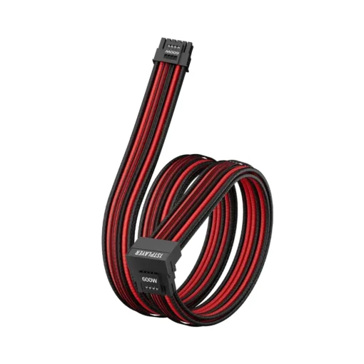 1stPlayer модулен кабел Custom Sleeved Modding Cable Black/Red – PCIe 5.0 12VHPWR M/M –