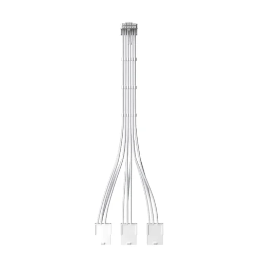 1stPlayer удължителен кабел Custom Sleeved Modding Cable White – 3 x PCIe 8-pin to 12VHPWR –