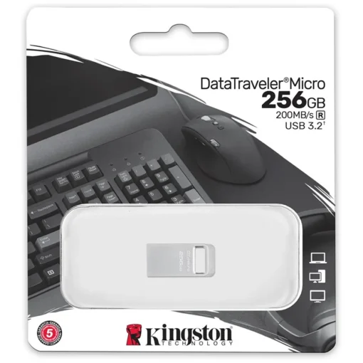 USB памет Kingston 256GB DataTraveler Micro 200MB/s Metal USB 3.2 Gen 1