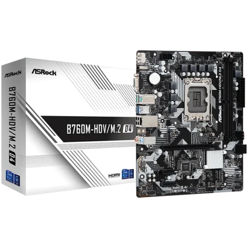 Дънна платка ASROCK MB Desktop B760M-HDV/M.2 D4 (S1700 2x DDR4 1x PCIe 4.0 x16 2x PCIe 3.0 x1 1x Hyper M.2 PCIe Gen4x4 1