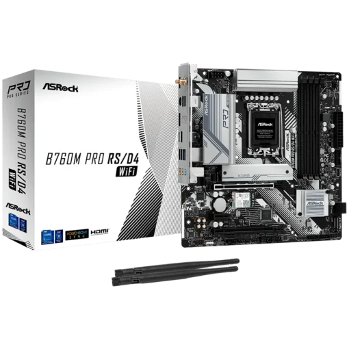 Дънна платка ASROCK MB Desktop B760M Pro RS Wi-Fi (S1700 4x DDR4 2x PCIe 4.0 x16 1x PCIe 4.0 x1 1x Hyper M.2 PCIe Gen4x4